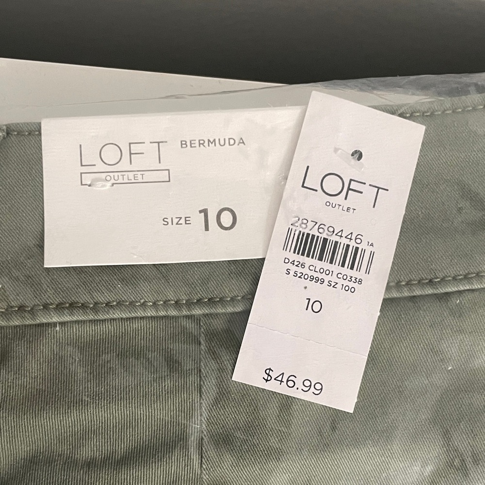 LOFT Women's Olive Bermuda Shorts - Picture 2 of 3